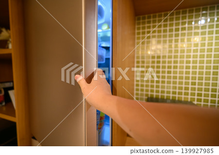Open the refrigerator at hand Open the refrigerator at hand 139927985