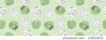 Artisan Ink Circle Seamless Pattern on Soft Sage Green. Hand Drawn Hatching, Curls and Dashes on Textured Round Spots. Organic Wab Sabi Craft Style for Wallpaper, Fabric and Home Decor. Artisan Ink Circle Seamless Pattern on Soft Sage Green. Hand Drawn Hatching, Curls and Dashes on Textured Round Spots. Organic Wab Sabi Craft Style for Wallpaper, Fabric and Home Decor. 139928032