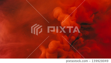 Paint background. Color fog water. Blur red chemical splash pigment glitter texture fluid spreading on art underwater abstraction. Paint background. Color fog water. Blur red chemical splash pigment glitter texture fluid spreading on art underwater abstraction. 139928049