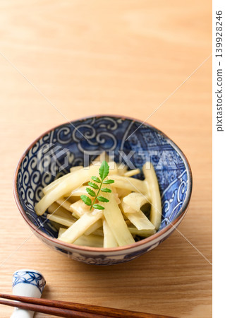 Japanese angelica tree salad with vinegared miso dressing Japanese angelica tree salad with vinegared miso dressing 139928246