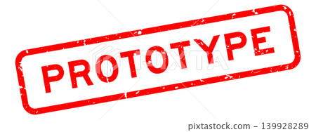Grunge red prototype word square rubber seal stamp on white background Grunge red prototype word square rubber seal stamp on white background 139928289