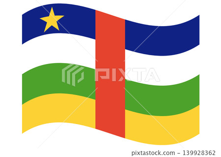 Waving Flag of Central African Republic isolated. Waving Flag of Central African Republic isolated. 139928362
