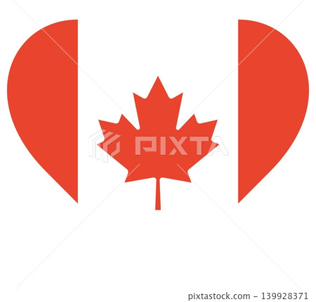 Flag of Canada isolated in heart shape. Love symbol. Flag of Canada isolated in heart shape. Love symbol. 139928371