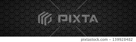 Hexagonal honeycomb grid background dark carbon black texture Hexagonal honeycomb grid background dark carbon black texture 139928482