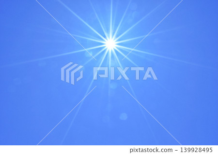 Blue sky and sun - Free space image (fixed shot) Blue sky and sun - Free space image (fixed shot) 139928495
