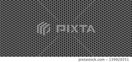 Circular perforated mesh background, matte gray industrial carbon style Circular perforated mesh background, matte gray industrial carbon style 139928551