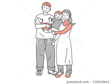 A smiling family (full body view) A smiling family (full body view) 139928642