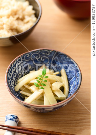 Japanese angelica tree salad with vinegared miso dressing Japanese angelica tree salad with vinegared miso dressing 139928787