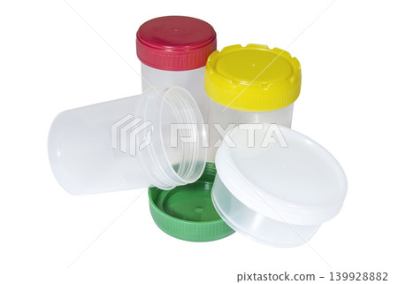 Medical plastic containers with multicolored caps for collecting biological material Medical plastic containers with multicolored caps for collecting biological material 139928882