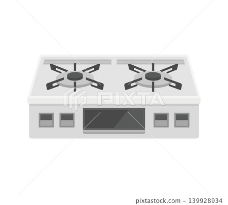Gas stove, flat illustration Gas stove, flat illustration 139928934