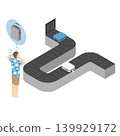 A man in distress due to lost luggage - isometric 139929172