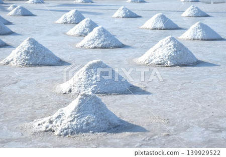 saline water making dry salt by solar evaporation Thai cultures and agriculture manufacturing in farm on sunny day saline water making dry salt by solar evaporation Thai cultures and agriculture manufacturing in farm on sunny day 139929522