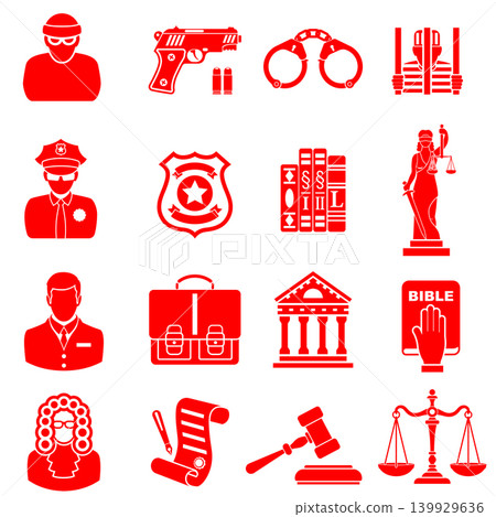Crime and Punishment Icons Crime and Punishment Icons 139929636