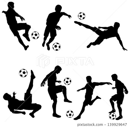 Silhouettes of Football Players Silhouettes of Football Players 139929647