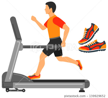 Runner on Treadmill Concept Runner on Treadmill Concept 139929652