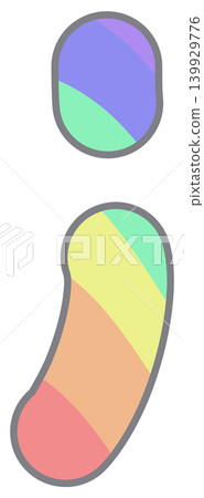 Colorful pride rainbow semi colon symbol Colorful pride rainbow semi colon symbol 139929776