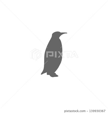 Penguin silhouette illustration - simple and cute white background material Penguin silhouette illustration - simple and cute white background material 139930367