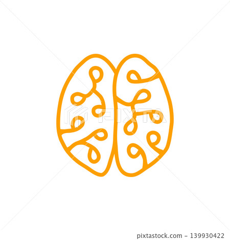 Brain illustration/icon | Simple orange line drawing that evokes thoughts and ideas Brain illustration/icon | Simple orange line drawing that evokes thoughts and ideas 139930422