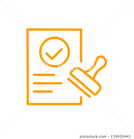 已批准的文件和印章圖標材料 139930442