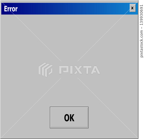 A standard digital error message dialog box with an 'OK' button, symbolizing a computer system malfunction, software glitch, or a critical operational issue requiring user acknowledgment A standard digital error message dialog box with an 'OK' button, symbolizing a computer system malfunction, software glitch, or a critical operational issue requiring user acknowledgment 139930691