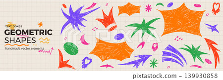 Bang stars with crowns in geometric shapes for childish print and kid card. Circles, arrows, hearts and asterisks as hand drawn elements on beige paper. Vector colorful bang star set isolated Bang stars with crowns in geometric shapes for childish print and kid card. Circles, arrows, hearts and asterisks as hand drawn elements on beige paper. Vector colorful bang star set isolated 139930858
