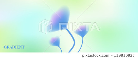 Background gradient with bellflower bouquet and spring blur for wellness banner and beauty card. Pastel floral abstract backdrop in green mint shadow. Vector background gradient for spa poster Background gradient with bellflower bouquet and spring blur for wellness banner and beauty card. Pastel floral abstract backdrop in green mint shadow. Vector background gradient for spa poster 139930925
