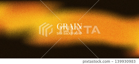 Grain background with orange gold light on brown dark. Black and golden gradation. Brown yellow gradient overlay and blur abstract textured noise effect. Grainy and dust warm vibrant backdrop 139930983