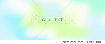 Summer mint, white and green gradation with abstract paint spot. Gradient background with spring green vibe. Colorful paint trendy liquid with watercolor modern decoration. Pastel summer ombre vector 139931003