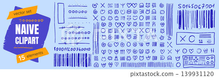 Crayon doodle, scribble in naive kid set with sketch outline hearts. Blue pencil drawn doodle vector symbols and playful flowers for kids design. Whimsical arrows with crowns on soft pastel background Crayon doodle, scribble in naive kid set with sketch outline hearts. Blue pencil drawn doodle vector symbols and playful flowers for kids design. Whimsical arrows with crowns on soft pastel background 139931120