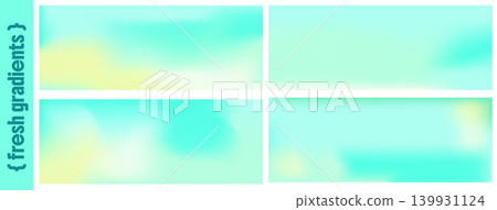Mint gradation in blue and lime neon with bright vibrant fresh tones. Bold green gradient backgrounds for web banner and landing page. Smooth vector set with degrade spring color energy Mint gradation in blue and lime neon with bright vibrant fresh tones. Bold green gradient backgrounds for web banner and landing page. Smooth vector set with degrade spring color energy 139931124