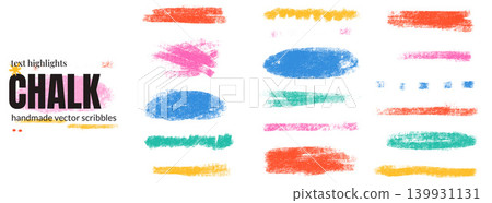 Kid emphasis highlight and text underline in bold crayon strokes. Colorful brush pencil line shapes on white for preschool. Playful vector kid elements with emphasis and nursery charm set isolated Kid emphasis highlight and text underline in bold crayon strokes. Colorful brush pencil line shapes on white for preschool. Playful vector kid elements with emphasis and nursery charm set isolated 139931131