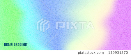 Rainbow texture with aurora gradient for poster banner. Dreamy iridescent rainbow blur and grainy texture in soft pastel point. Vector hologram backdrop with pink green and purple bg 139931270
