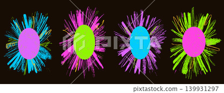 Photo neon punk border and crayon text box sticker. Photo fame with pencil grunge texture on playful kindergarten blackboard and neon chalk. Vector frame for party promo and callout tag Photo neon punk border and crayon text box sticker. Photo fame with pencil grunge texture on playful kindergarten blackboard and neon chalk. Vector frame for party promo and callout tag 139931297