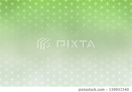 Japanese-style background material with hemp leaf pattern, green gradient. Japanese-style background material with hemp leaf pattern, green gradient. 139931540