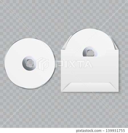 White Square CD Envelope Mockup Vector 139931755