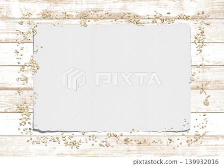 White wooden deck, coral sand, natural paper frame White wooden deck, coral sand, natural paper frame 139932016