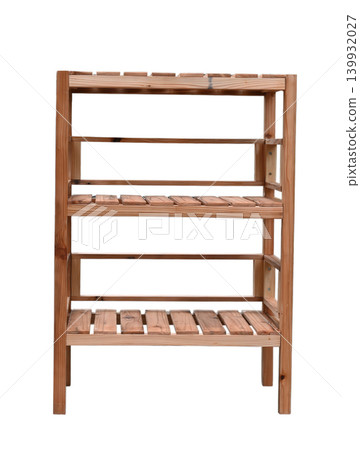 Wooden shelf storage rack furniture rustic brown wood empty shelf organizer offers space saving storage for home interior Wooden shelf storage rack furniture rustic brown wood empty shelf organizer offers space saving storage for home interior 139932027