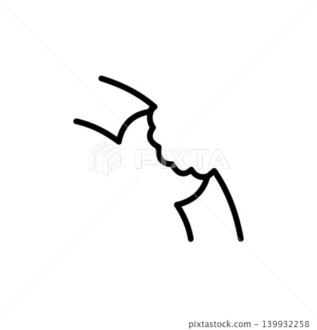 Icon of teeth marks on materials, a sign of rodent infestation. Icon of teeth marks on materials, a sign of rodent infestation. 139932258
