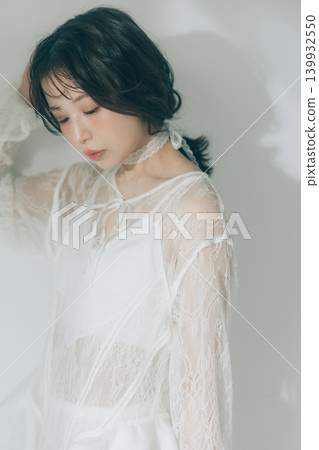 Young woman with bridal hair Young woman with bridal hair 139932550