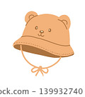 Cute Bear Bucket Hat vector Illustration isolated on white background 139932740