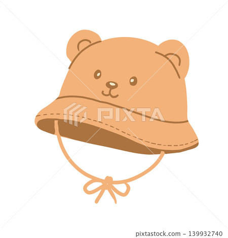Cute Bear Bucket Hat vector Illustration isolated on white background Cute Bear Bucket Hat vector Illustration isolated on white background 139932740