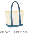 Blue handle Beach Tote Bag vector Illustration isolated on white background 139932746