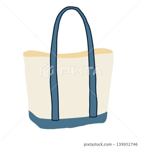 Blue handle Beach Tote Bag vector Illustration isolated on white background Blue handle Beach Tote Bag vector Illustration isolated on white background 139932746