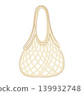 Biege handl knitted Beach Tote Bag vector Illustration isolated on white background 139932748