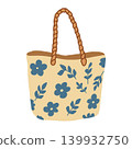 Floral design Beach Tote Bag vector Illustration isolated on white background 139932750