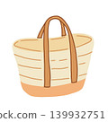 Striped Beach Tote Bag vector Illustration isolated on white background 139932751