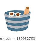 Summer tote bag vector illustration with sunglass and sunscreen bottle isolated on white background. 139932753