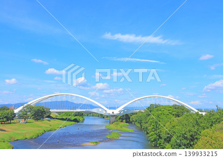Toyota Ohashi Bridge over the Yahagi River in Toyota City, Aichi Prefecture 139933215