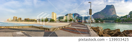 Beach and breakwater of Barra da Tijuca 139933425