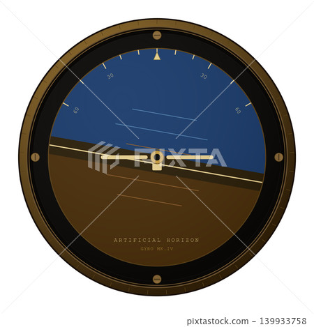 World War II aircraft artificial horizon gyroscope 139933758